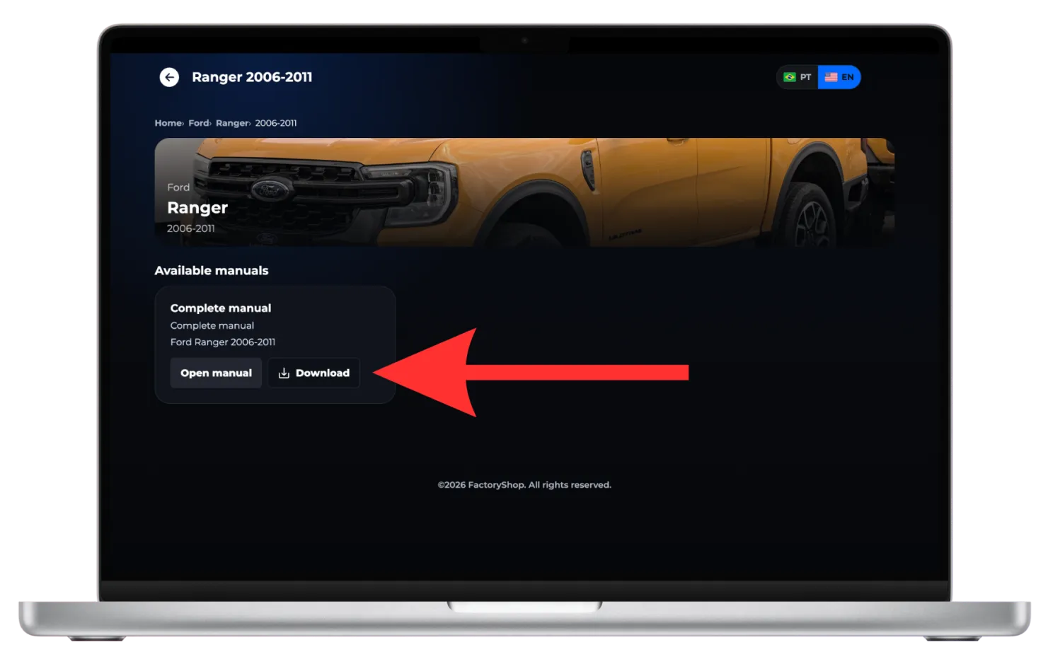 Factory manual open in the browser